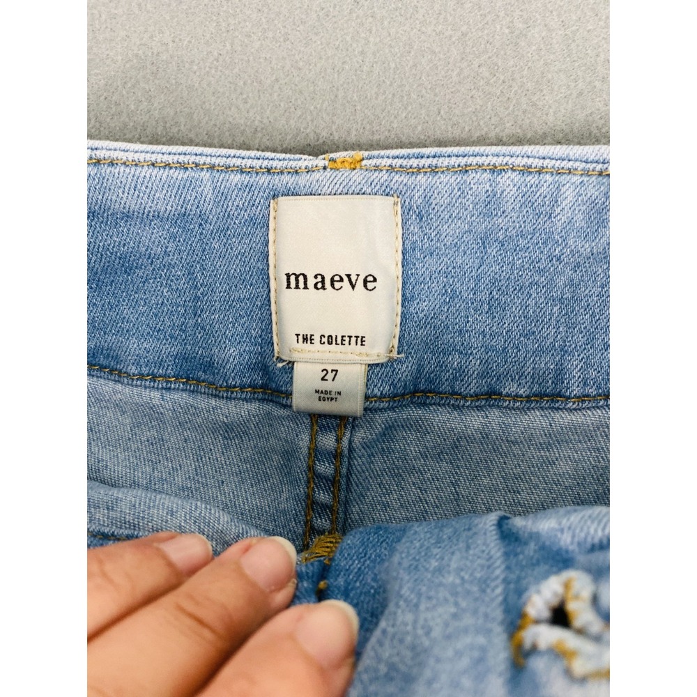 Anthropologie Maeve The Colette Jeans Sz 27 (27x25) Light Wash Wide Leg Stretch - Picture 5 of 13